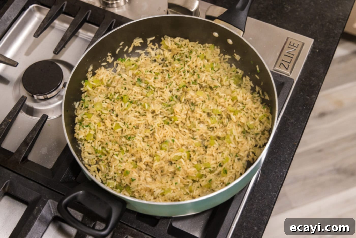 Savory Pilaf Perfection 11 minced parsley added to rice pilaf