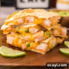 Zesty Shrimp Quesadilla 17 Stack of Shrimp Quesadillas