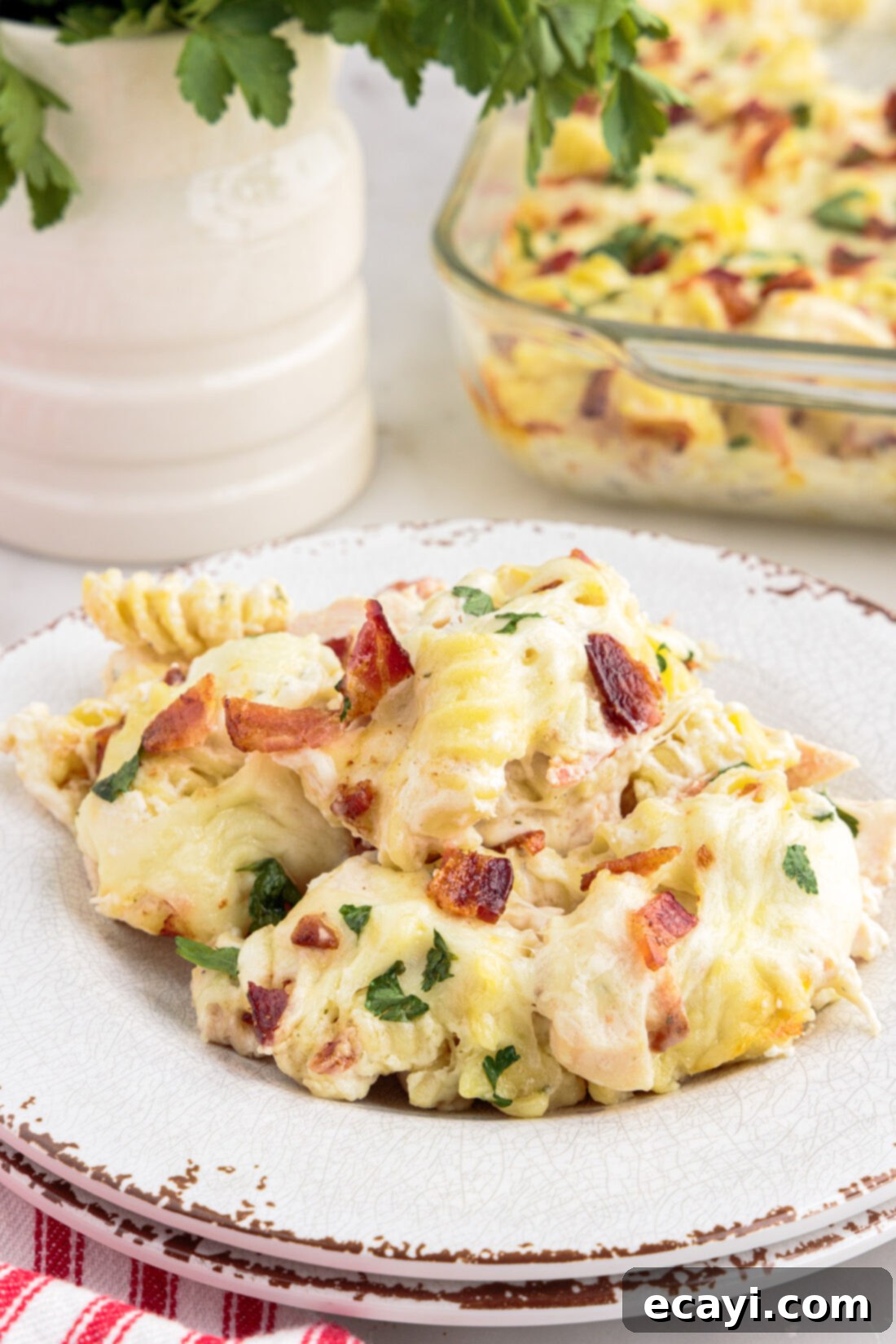 Creamy Chicken Bacon Ranch Bake 14 Plate of Chicken Bacon Ranch Casserole