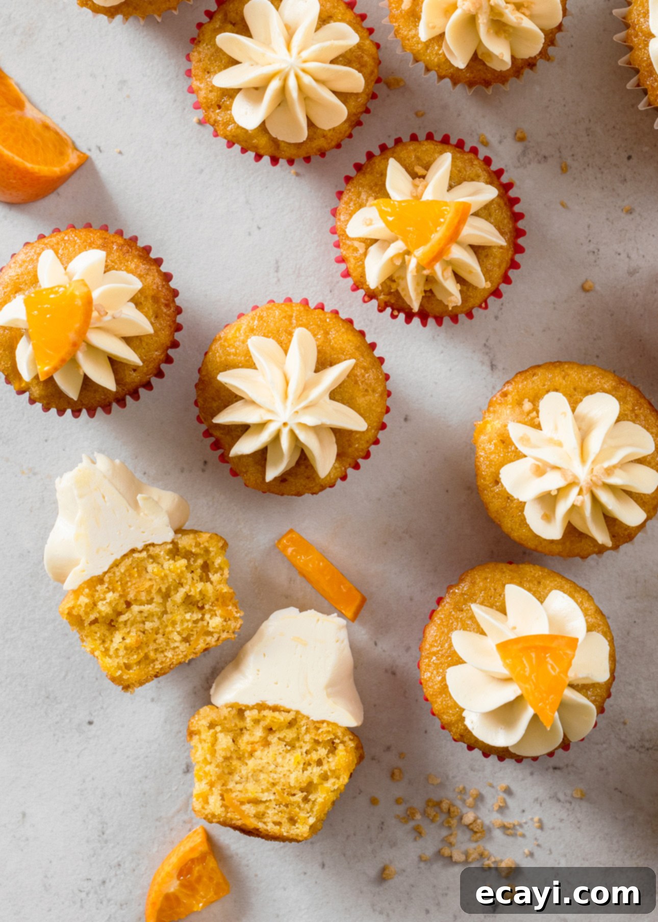 Zesty Clementine Squash Cupcakes, Topped with Dreamy Maple Meringue 4 Clementine Squash Cupcakes with Maple Italian Meringue Buttercream // FoodNouveau.com