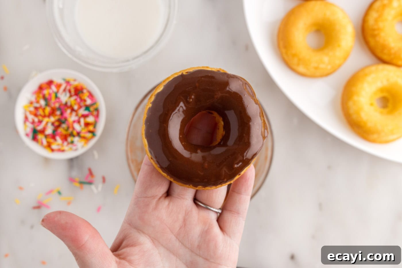 Effortless Cake Mix Donuts 14 chocolate glazed donut