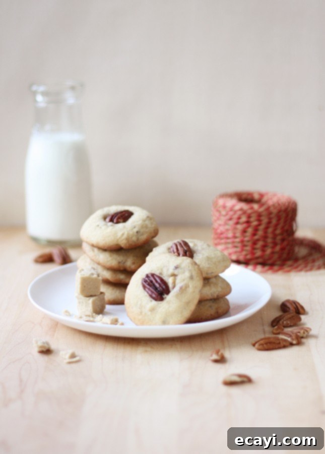 Maple Fudge Pecan Chews 2 Chewy Maple Syrup Fudge Pecan Cookies // FoodNouveau.com
