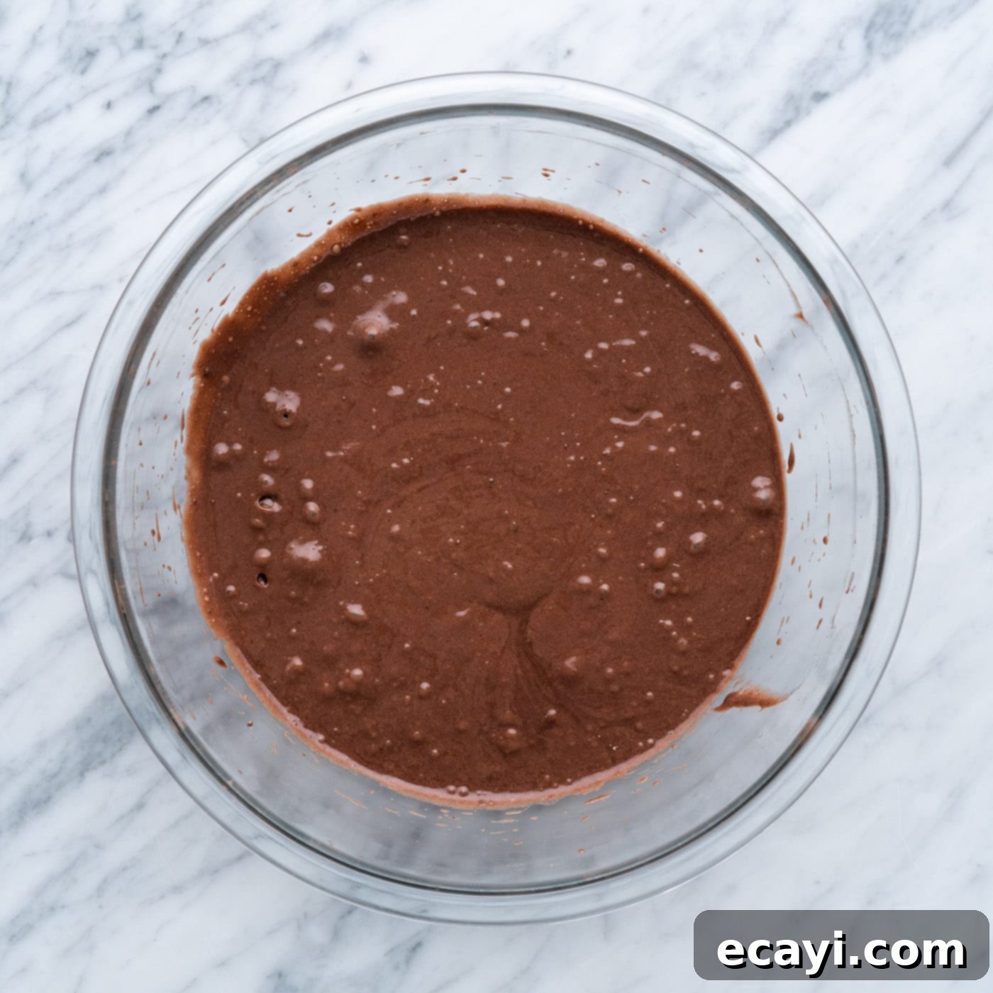 Springtime Nest Delights 5 prepared chocolate cake mix in a bowl