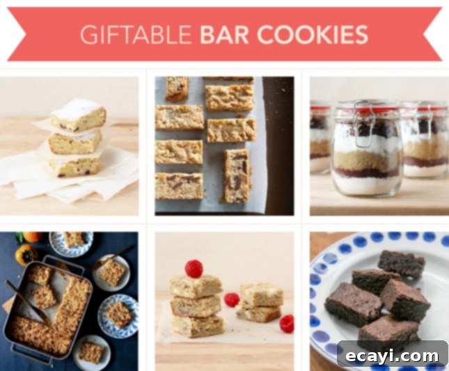 Gingerbread People: 64 Irresistible Cookies & Candies for Perfect Edible Gifts 4 A vibrant selection of various bar cookies, including chocolate, fruit, and streusel varieties, ideal for gift boxes.
