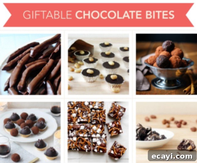 Gingerbread People: 64 Irresistible Cookies & Candies for Perfect Edible Gifts 8 An array of delicious chocolate bites, including orangettes, peanut butter cups, and truffles, perfect for chocolate lovers.