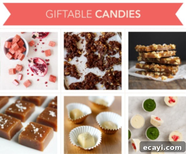 Gingerbread People: 64 Irresistible Cookies & Candies for Perfect Edible Gifts 10 A colorful assortment of homemade candies, including marshmallows, chocolate bark, and caramels, perfect for sweet gifting.