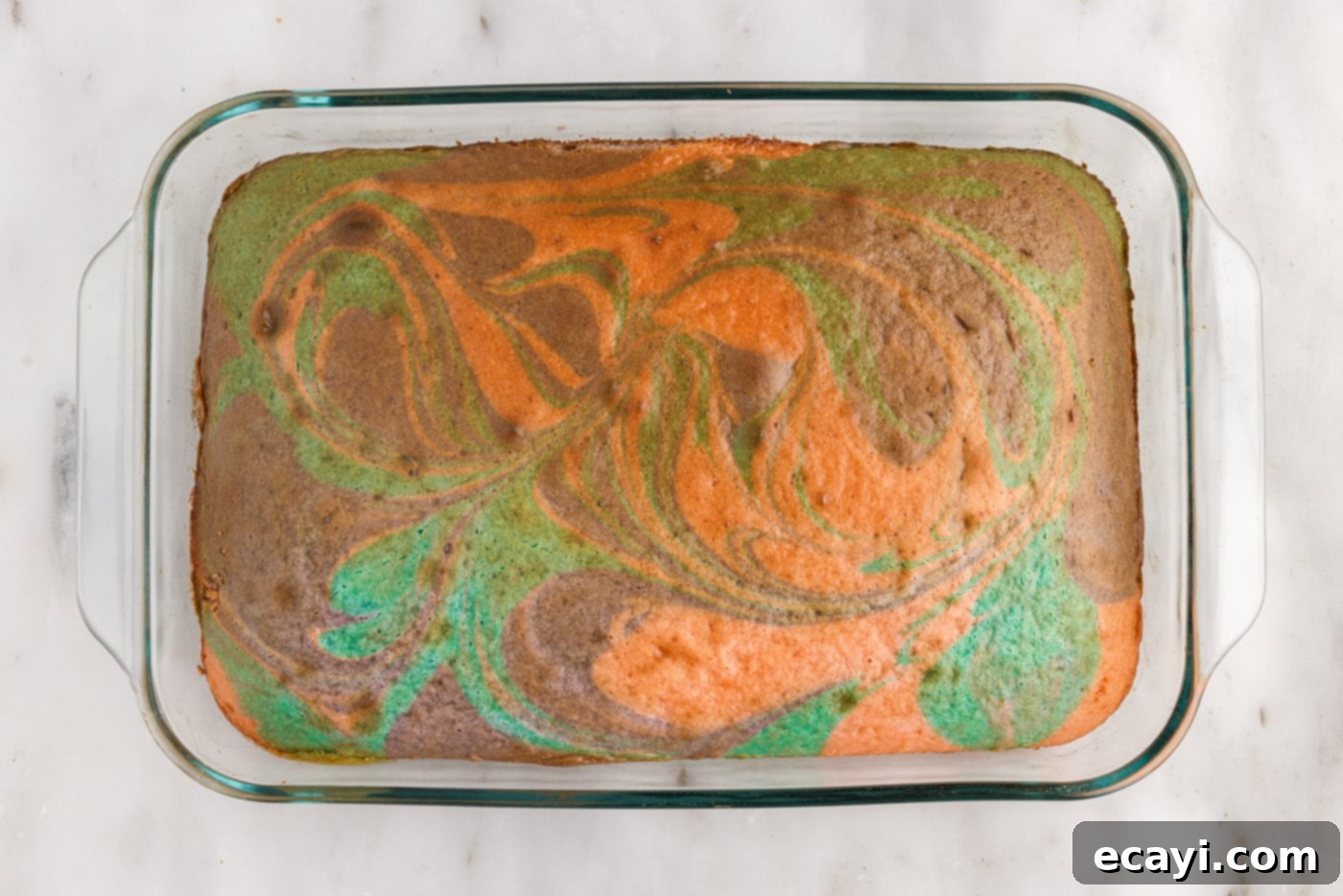 Springtime Poke Cake Delight 11 baked easter cake with swirls of color
