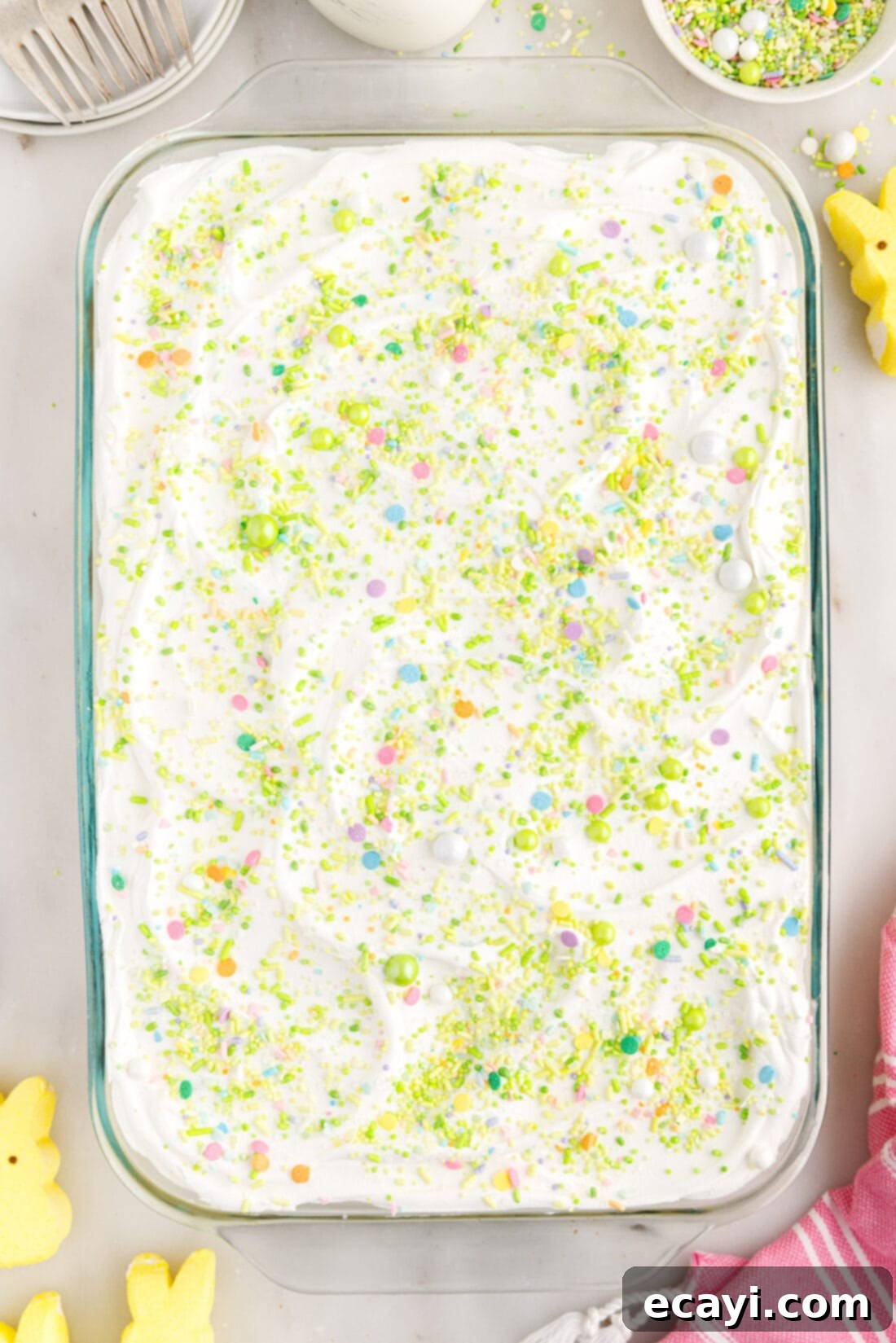 Springtime Poke Cake Delight 20 Easter Poke Cake in a 13x9 baking dish