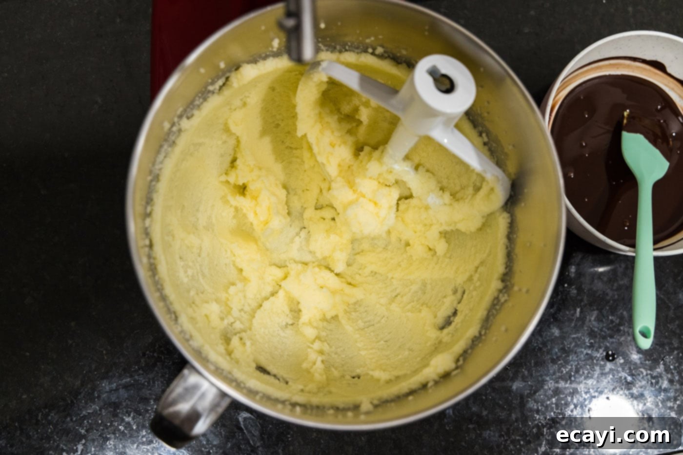 Petite French Silk Pies 17 butter and sugar mixture beaten in a bowl until fluffy and light