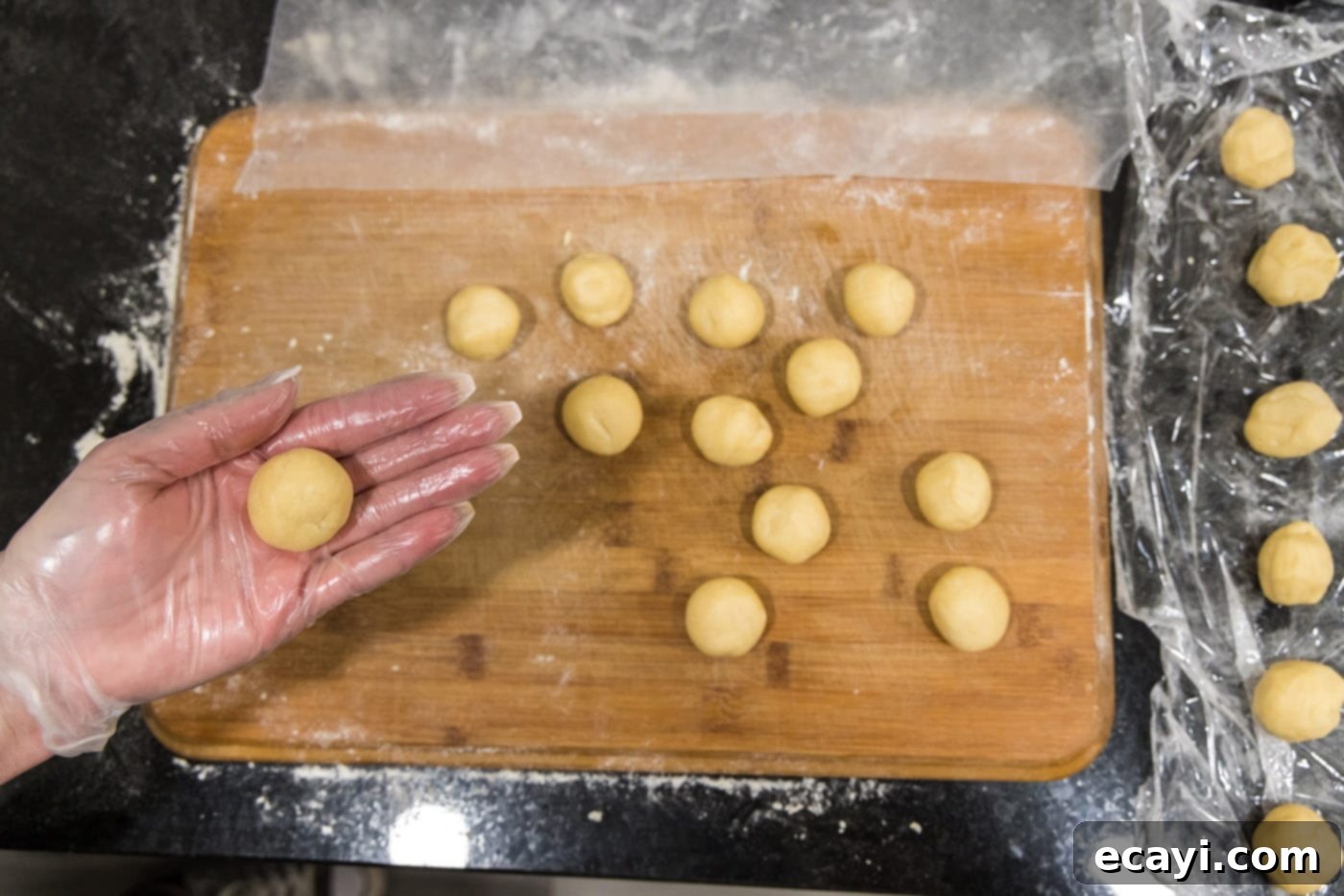 Petite French Silk Pies 9 rolling dough into small balls