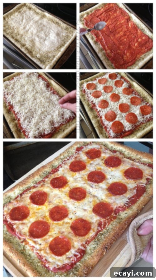 Classic Pizza with Garlic Bread Crust 9 Photos of the steps of making a garlic bread crusted classic pizza.
