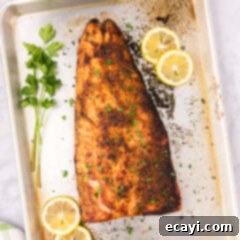 Perfectly Broiled Salmon 10 Broiled Salmon on a sheet pan with lemon slices