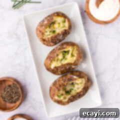 Baked Potato Perfection 10 Baked Potatoes on a serving platter