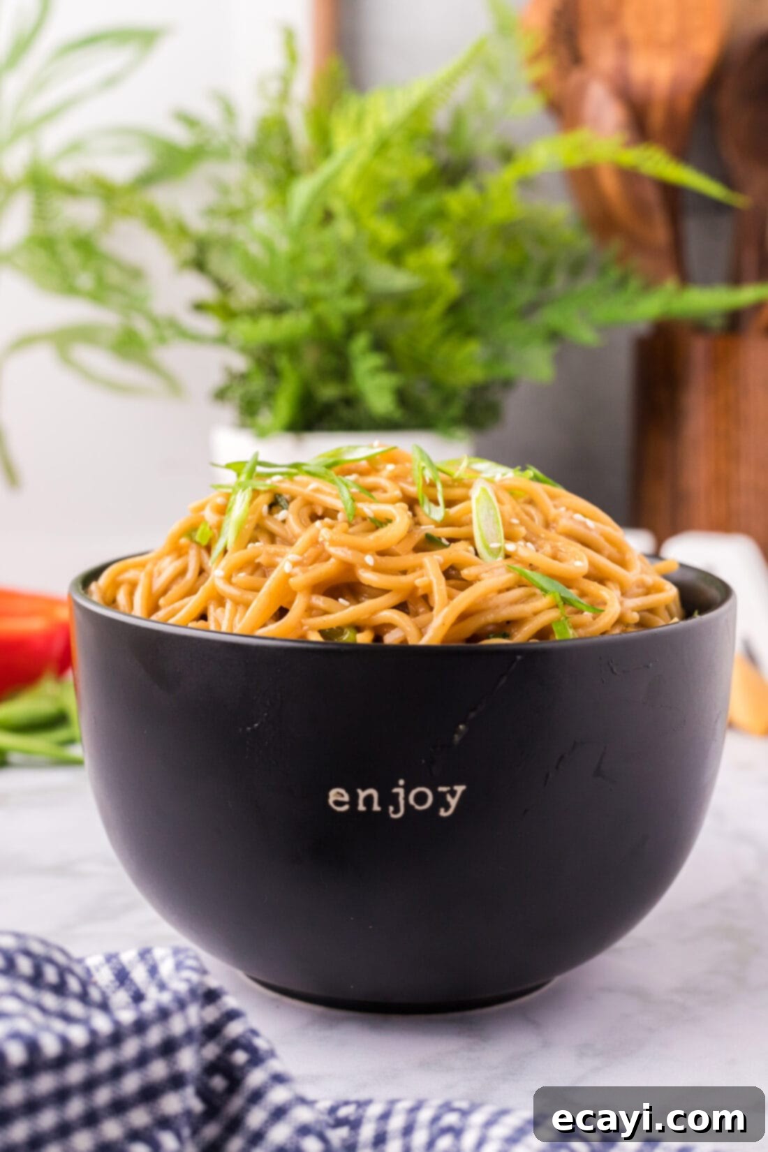 Sweet Sticky Teriyaki Noodles 2 Teriyaki Noodles in a bowl