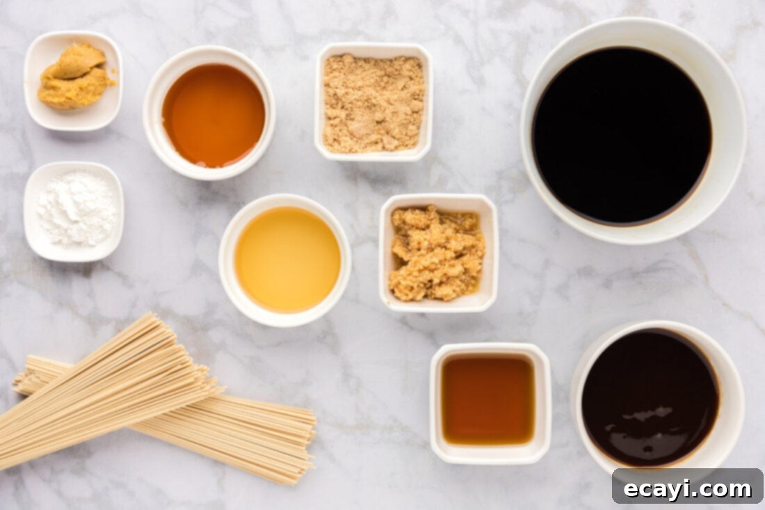 Sweet Sticky Teriyaki Noodles 4 Ingredients for Teriyaki Noodles