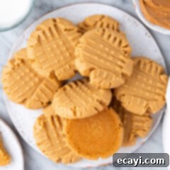 Peanut Butter Cake Mix Delights 17 Close up overhead photo of Peanut Butter Cake Mix Cookies
