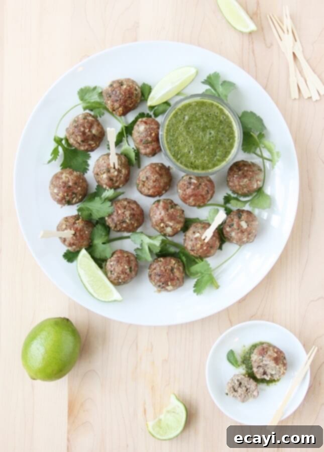 Mint Coriander Lime Chutney Lamb Meatballs 2 Delicious Indian Lamb Meatballs with vibrant Mint, Coriander, and Lime Chutney – perfect for appetizers or a main meal.