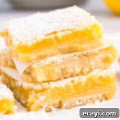 Zesty Lemon Bars 9 stack of lemon bars