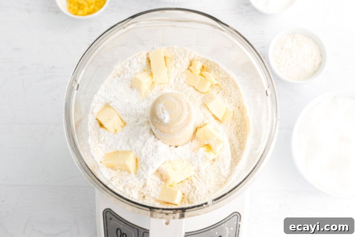 Zesty Lemon Bars 3 food processor with butter and dry ingredients