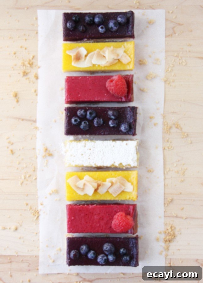 The Ultimate Guide to Fruit Squares: Any Fruit, Any Season 9 Variety of colorful fruit squares garnished with fresh berries and nuts.