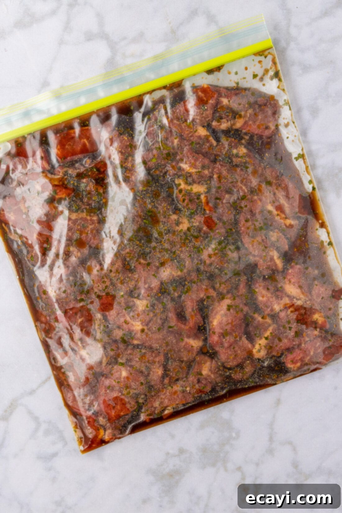 Ultimate Fajita Marinade 2 Flavorful Fajita Marinade in a zip-top bag, ready to tenderize meat