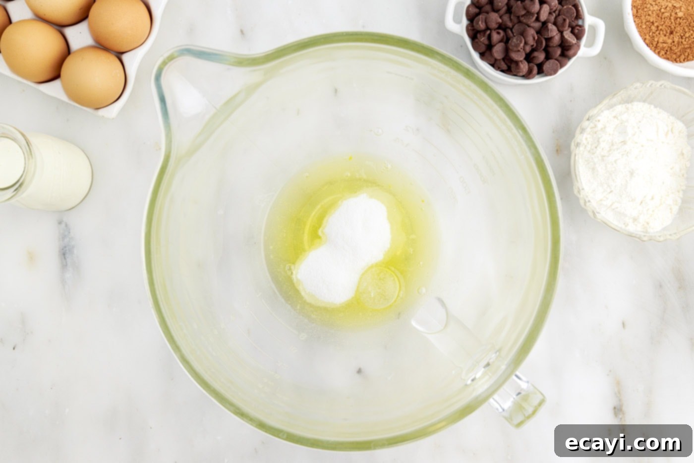 Velvet Chocolate Swirl 5 egg whites and sugar in a mixing bowl