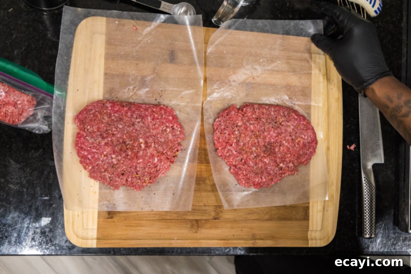 Patty Melt 8 burger patties seasoned with Montreal steak seasoning