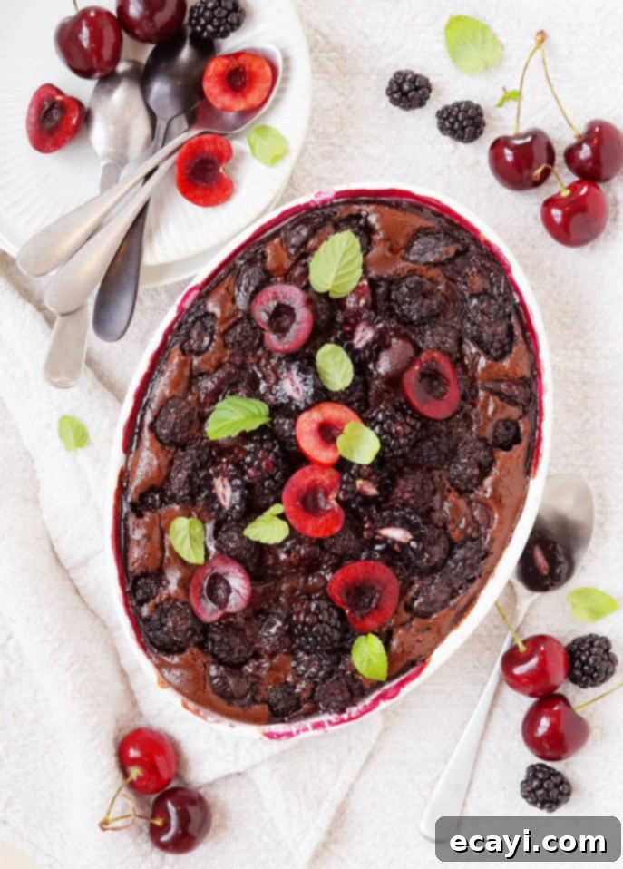 Decadent Blackberry, Cherry, and Chocolate Clafoutis 3 Blackberry, Cherry, and Chocolate Clafoutis // FoodNouveau.com