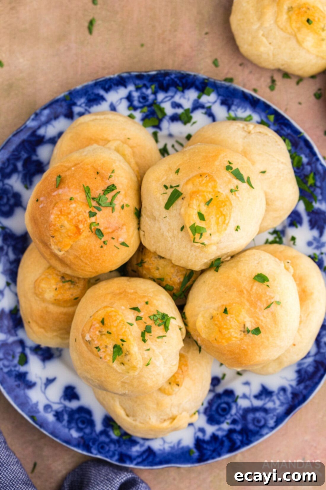 Golden Cheesy Garlic Buns 14 plate of garlic cheese rolls