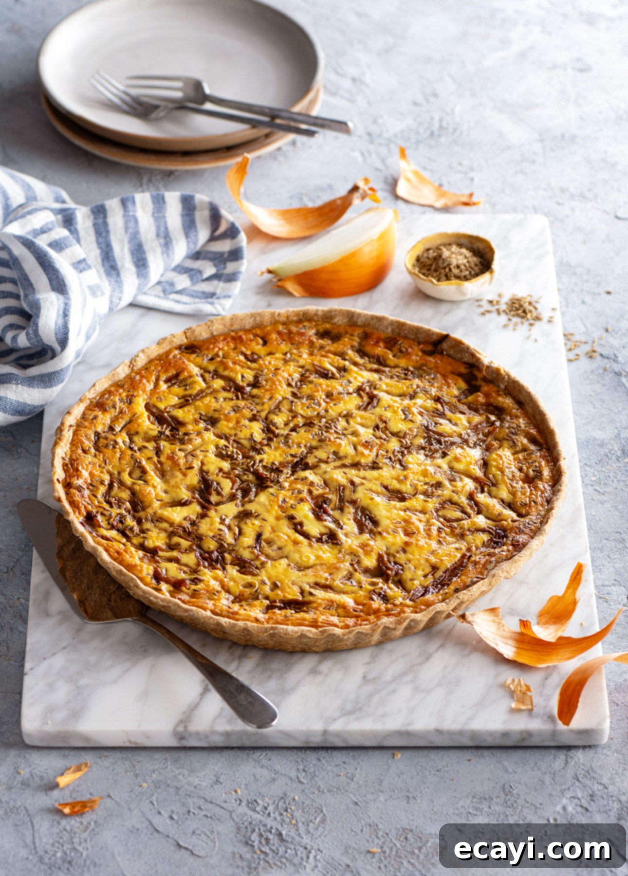 Aromatic Cumin & Caramelized Onion Quiche 3 Cumin and Caramelized Onion Quiche // FoodNouveau.com