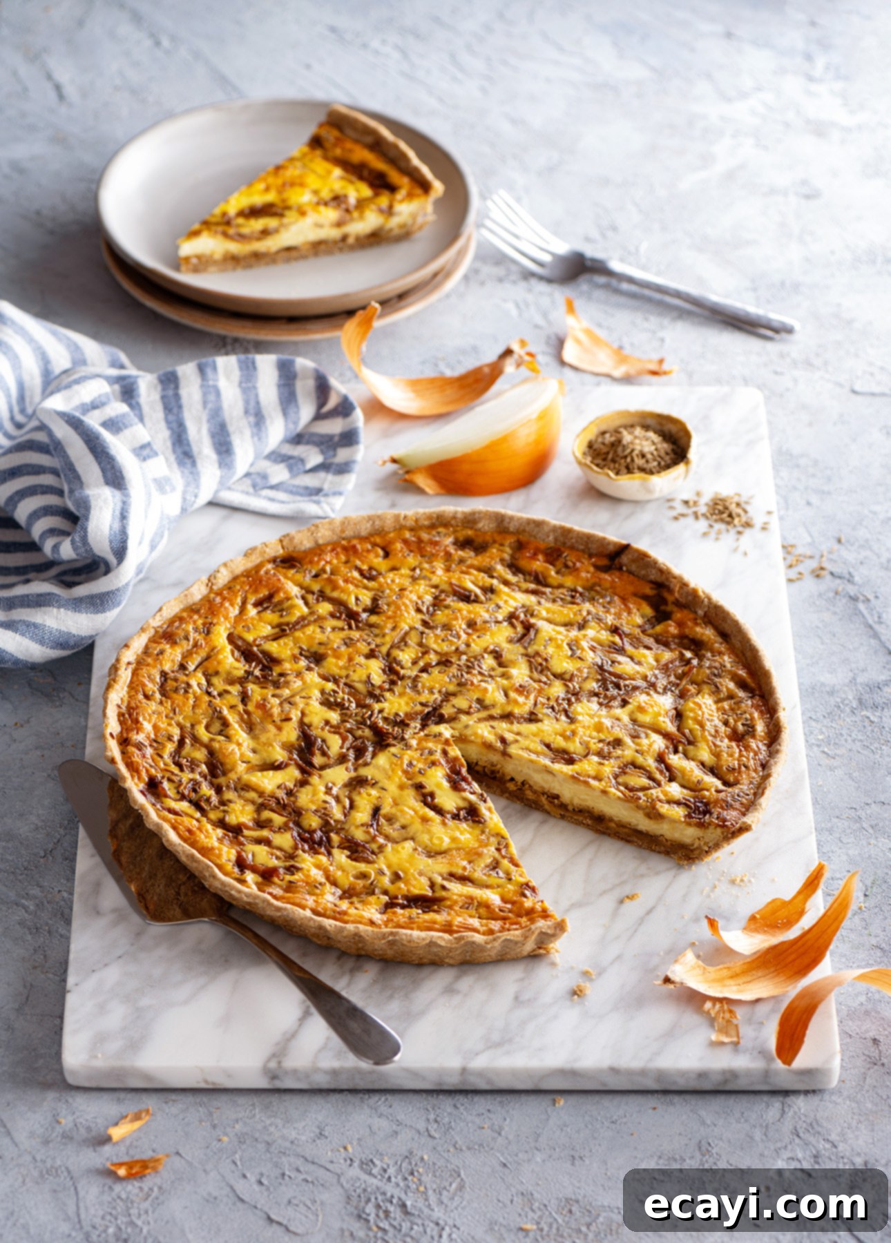 Aromatic Cumin & Caramelized Onion Quiche 4 Cumin and Caramelized Onion Quiche // FoodNouveau.com