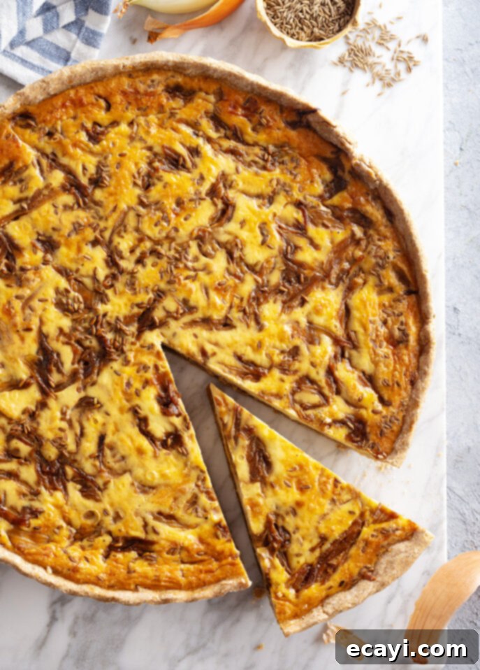 Aromatic Cumin & Caramelized Onion Quiche 9 Cumin and Caramelized Onion Quiche // FoodNouveau.com
