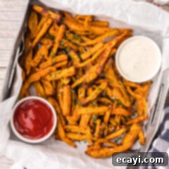 Perfectly Crispy Air Fryer Sweet Potato Fries 14 Basket of Air Fryer Sweet Potato Fries