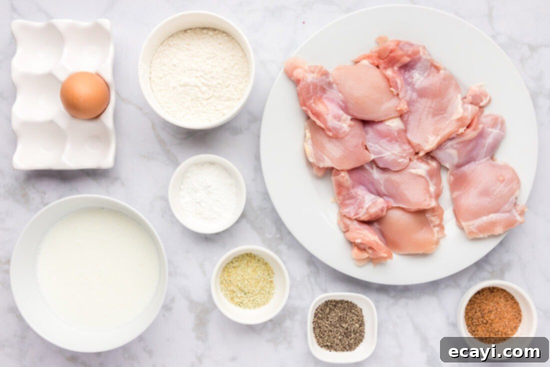 Southern Comfort Bliss 4 A collection of fresh ingredients laid out on a table, ready for making Chicken and Waffles