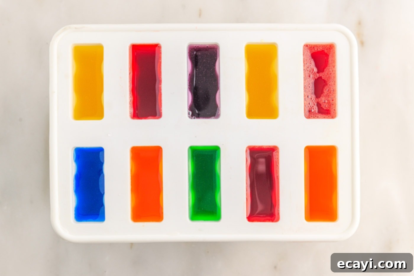 Colorful Gelatin Ice Pops 9 jello popsicles in a popsicle mold