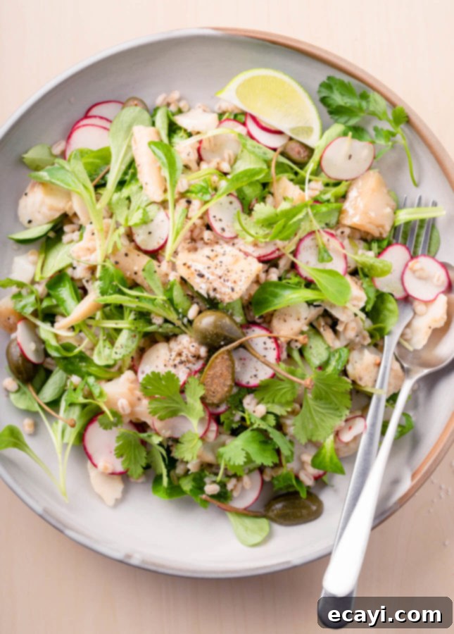 Seaside Barley & Cod Warmth 2 Warm Barley and Cod Salad // FoodNouveau.com