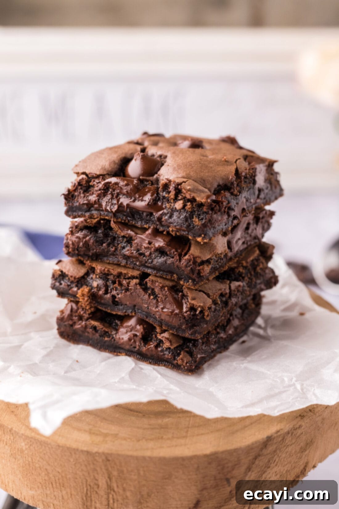 Foolproof Cake Mix Brownies 3 Stack of rich, fudgy Cake Mix Brownies ready to be enjoyed