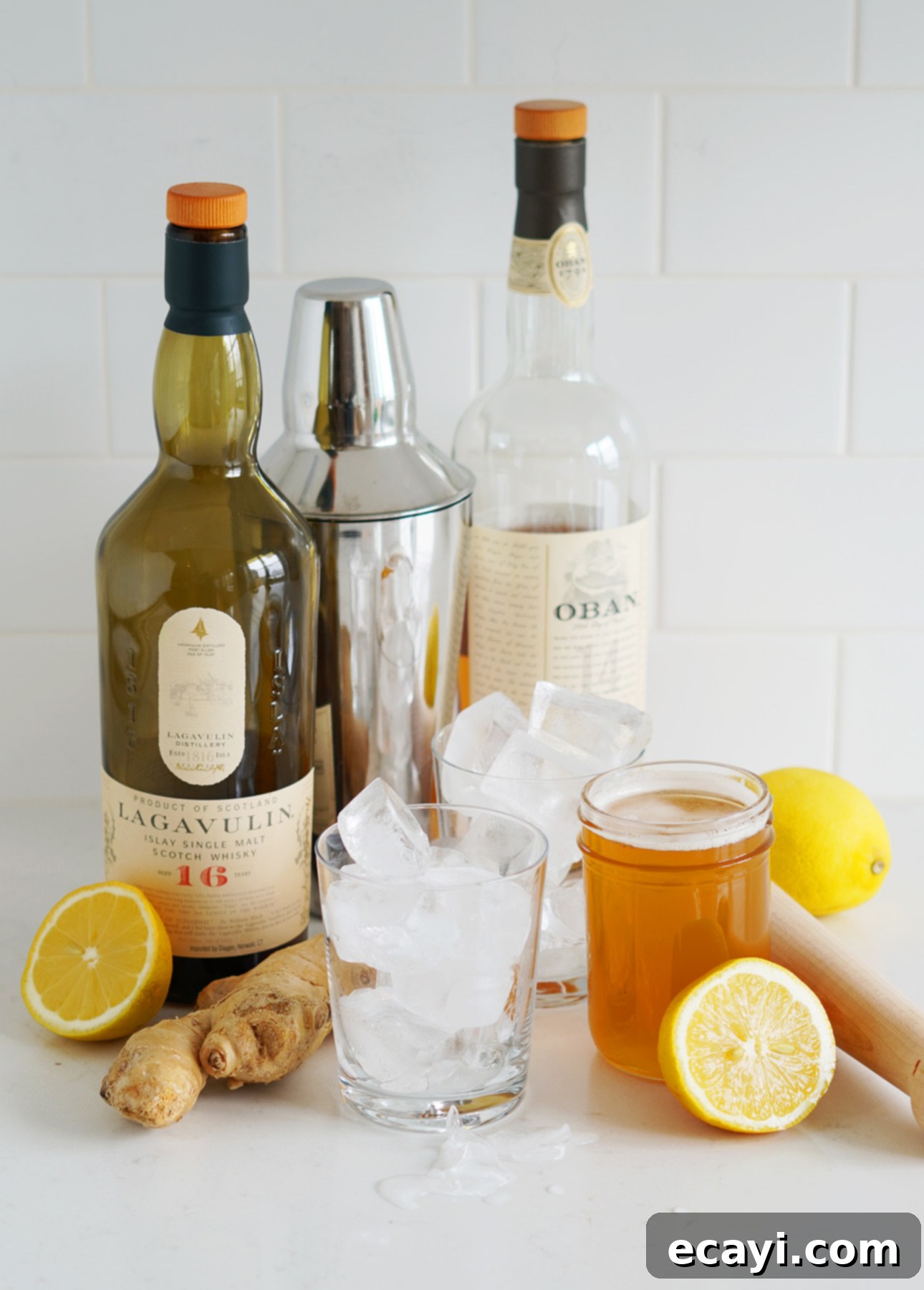 The Penicillin: Scotch Whiskey's Perfect Prescription 3 The ingredients you need to make The Penicillin cocktail, a zesty drink make with Scotch whiskey // FoodNouveau.com