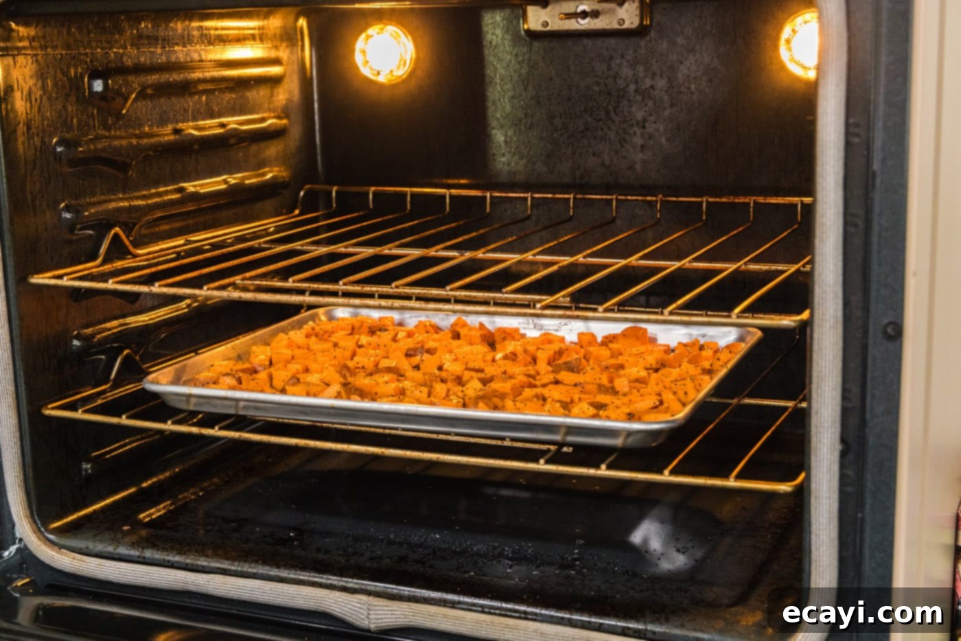 The Ultimate Roasted Sweet Potatoes 9 baking sweet potatoes in the oven