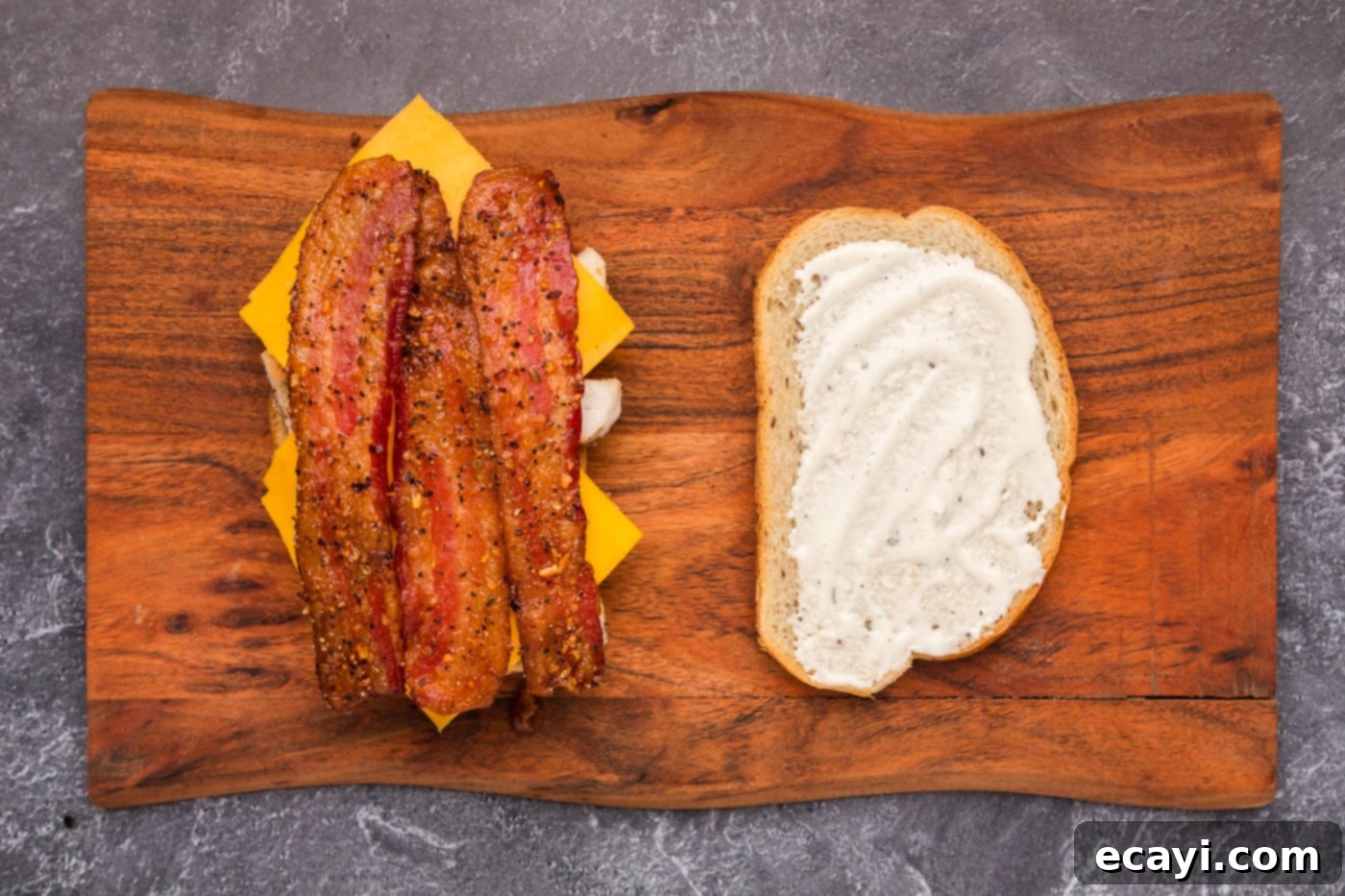 Ultimate Chicken Bacon Ranch Stack 8 crispy bacon strips added to the chicken sandwich layers