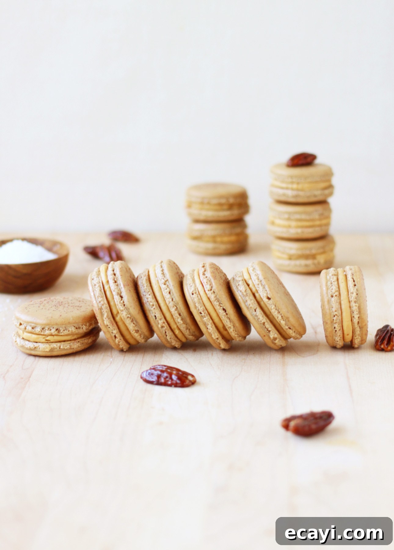 Decadent Salted Caramel Macarons 2 Salted Caramel French Macarons // FoodNouveau.com