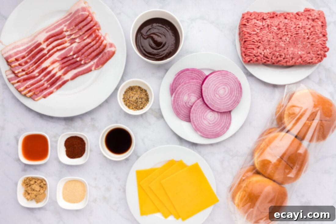 Smoky BBQ Bacon Burgers 4 Ingredients for BBQ Bacon Burgers