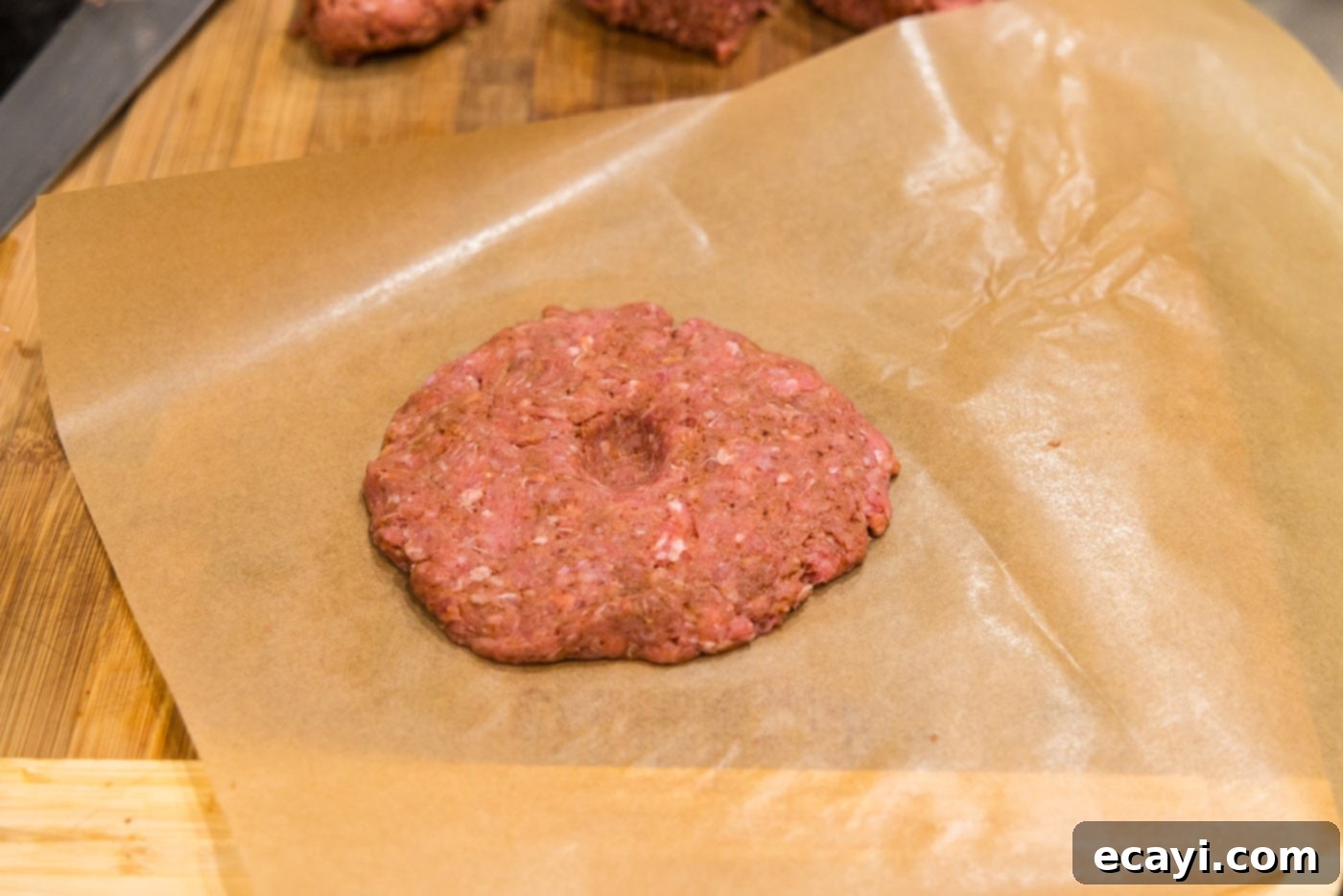 Smoky BBQ Bacon Burgers 7 creating an indent in burger patty