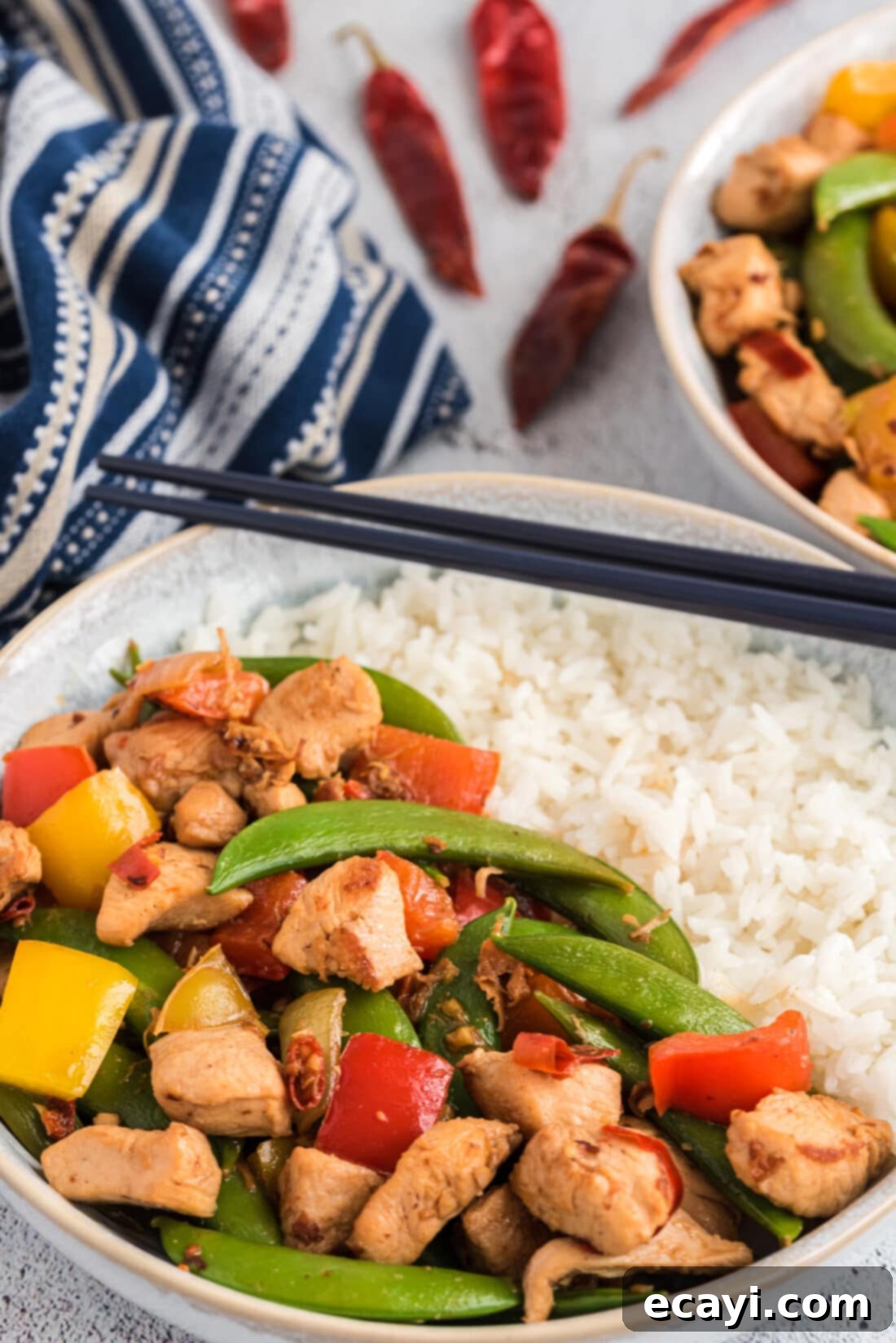 Spicy Szechuan Kung Pao Chicken 2 Kung Pao Chicken with rice