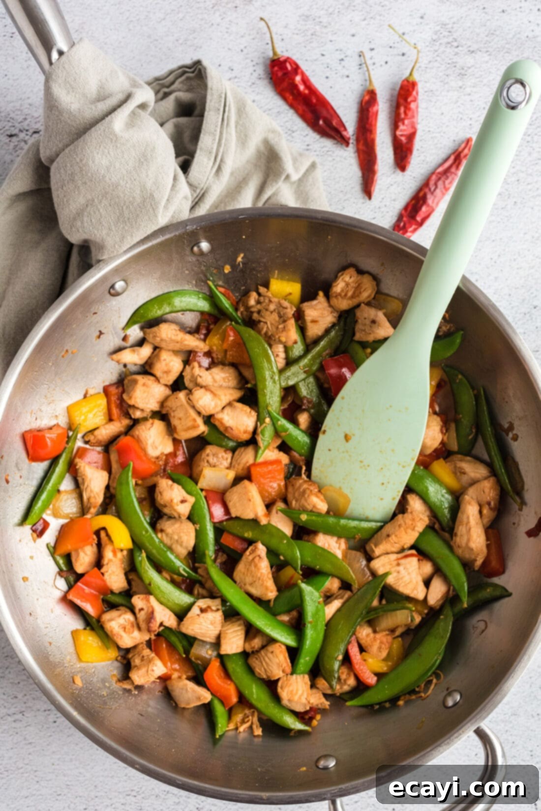 Spicy Szechuan Kung Pao Chicken 3 Kung Pao Chicken in a wok