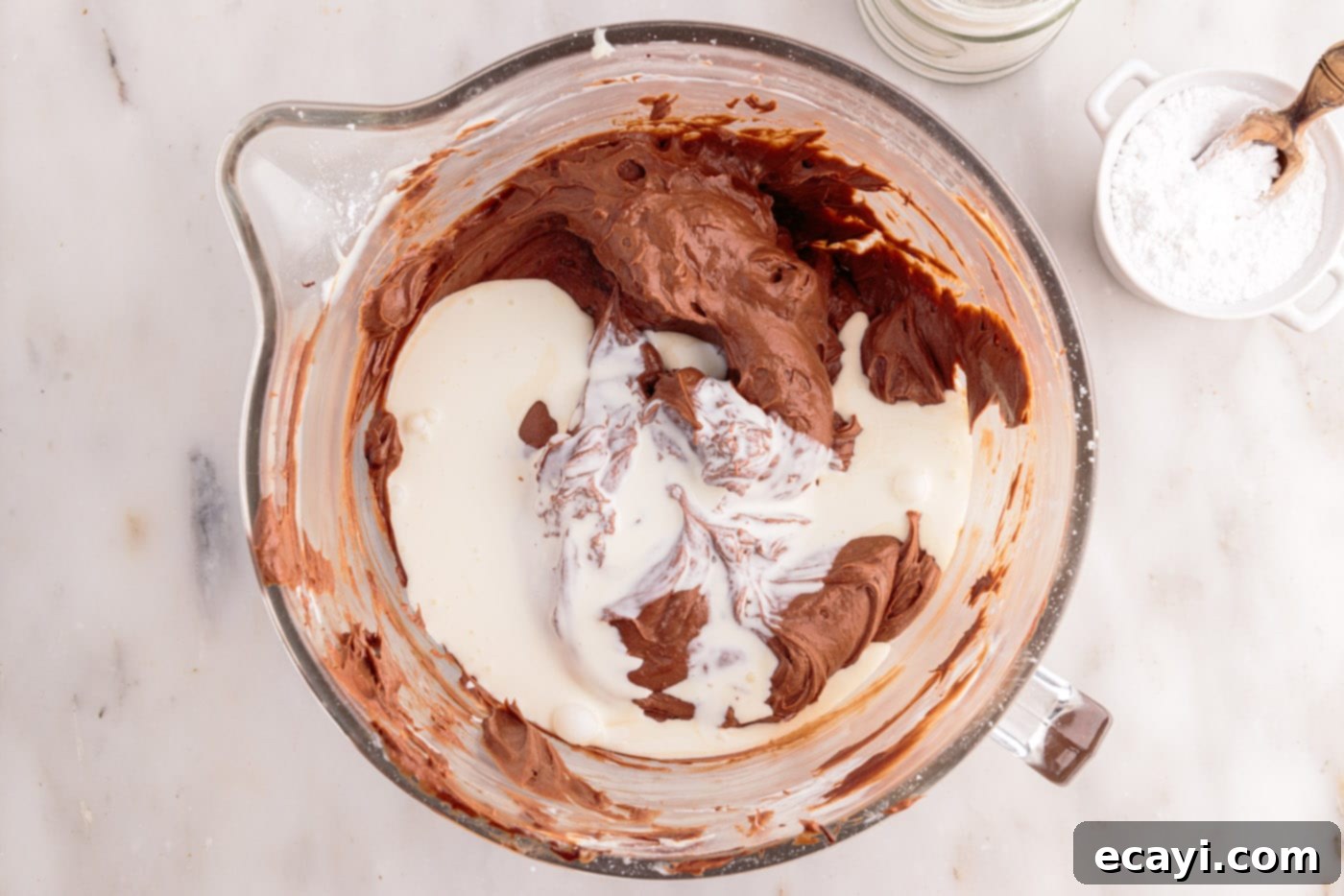 Decadent No-Bake Chocolate Cheesecake 14 mixing heavy whipping cream to chocolate cheesecake mixture