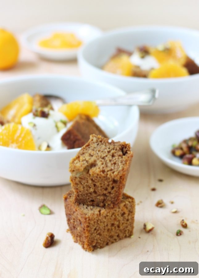 Aromatic Sunshine Carrot Cake with Vanilla Cloud and Pistachio Sparkle 3 Orange and Cardamom Carrot Cake with Vanilla Yogurt and Candied Pistachios // FoodNouveau.com