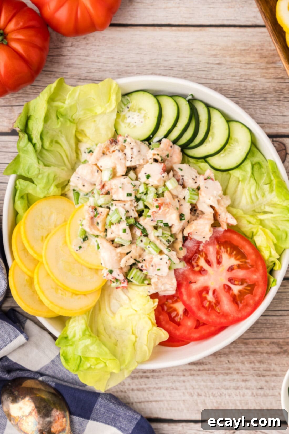 Classic Lobster Salad 3 Lobster Salad in a bowl with vegetables