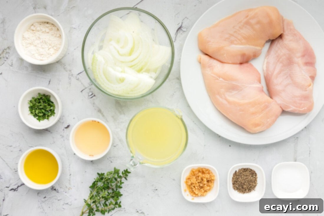 Savory Onion-Thyme Chicken 4 Ingredients for Chicken with Onion Thyme Sauce