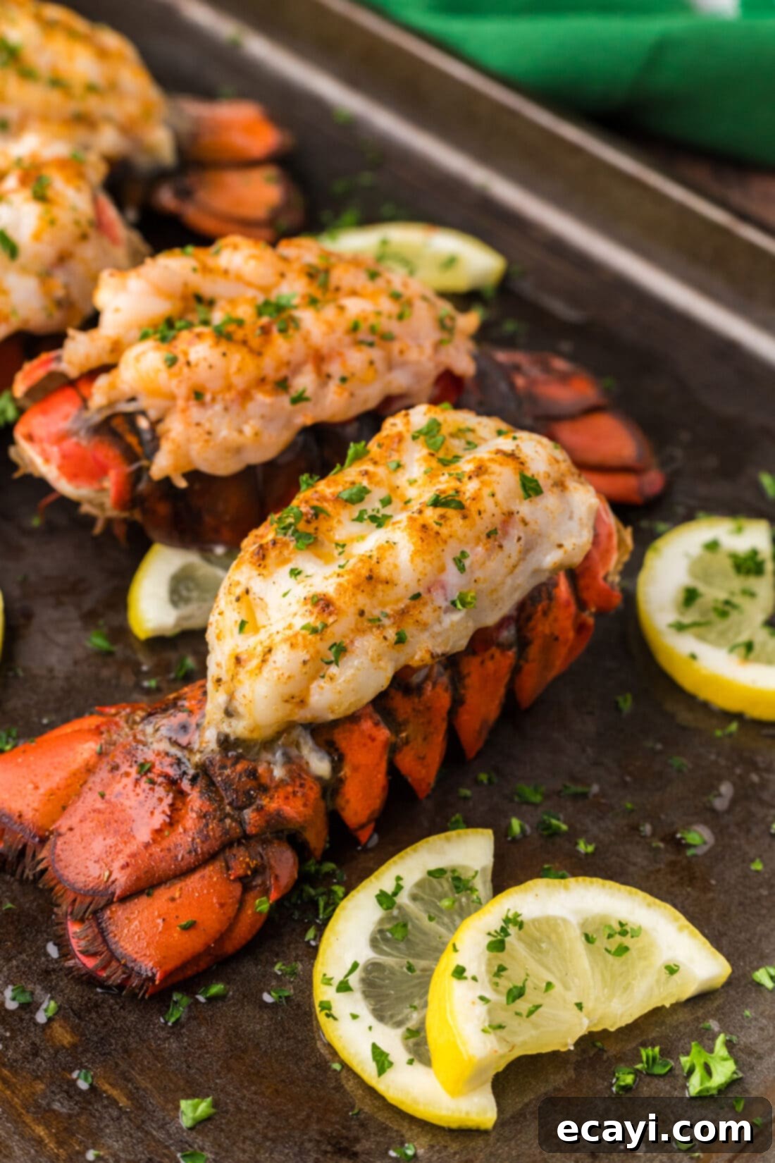 Golden Baked Lobster 14 Close up photo of a Baked Lobster Tail